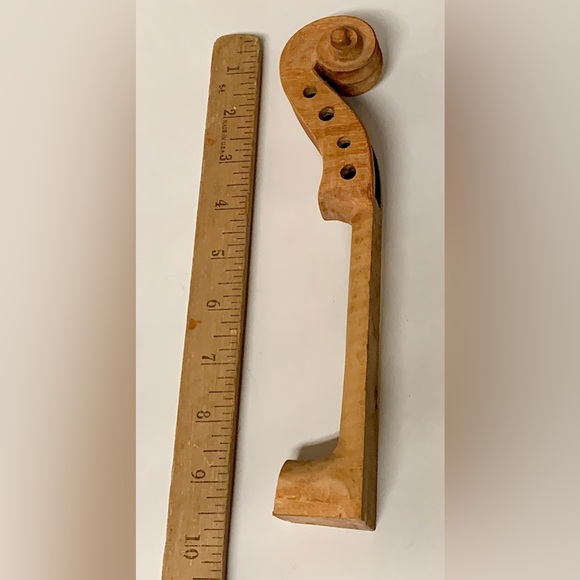 Vintage Artisan Luthier Crafted Hardwood Violin Fiddle Neck Head Raw - Picture 5 of 12